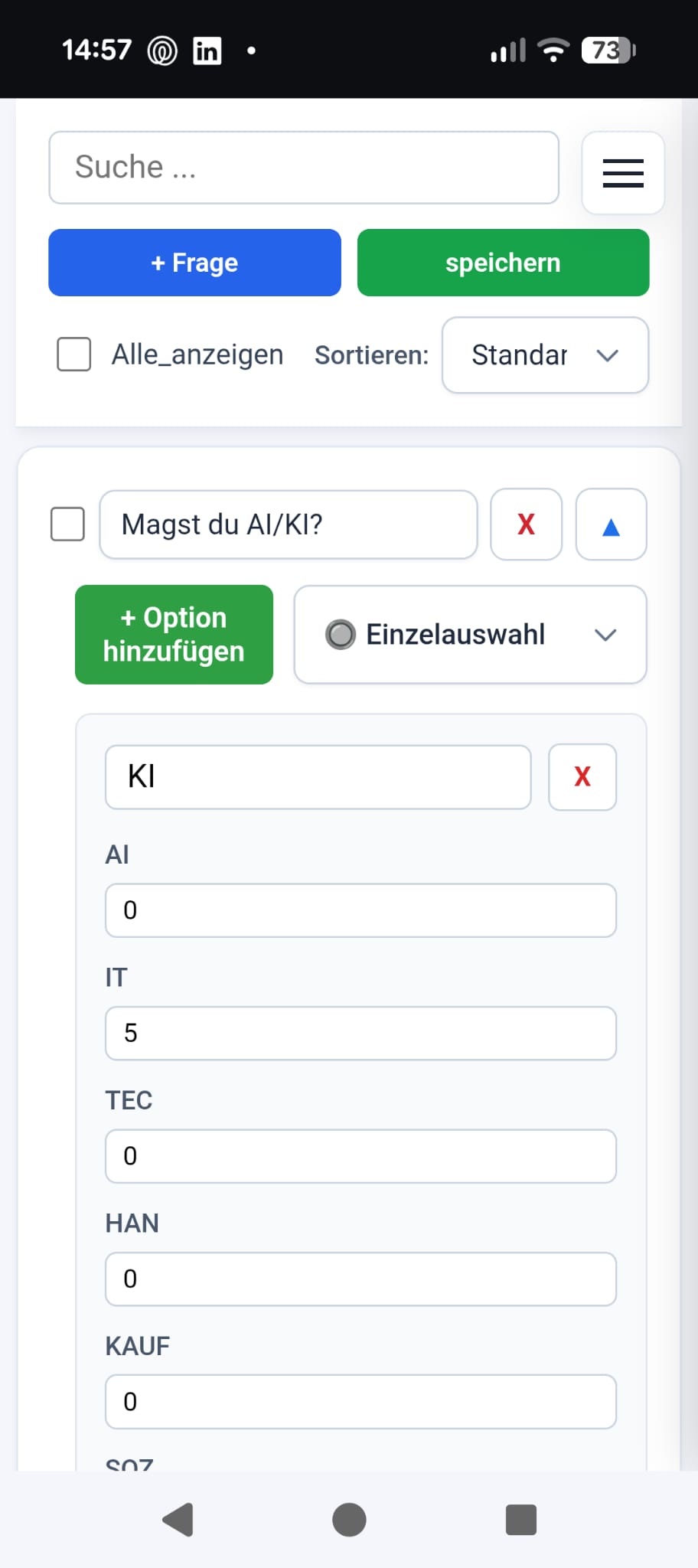 Frage bearbeiten